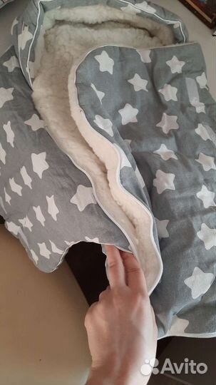 Меховой конверт в коляску овчина