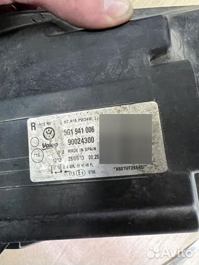 Фара правая передняя VW Golf 7