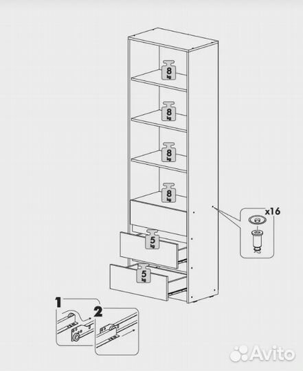 Шкаф Айден + стеллаж серый быстрая доставка