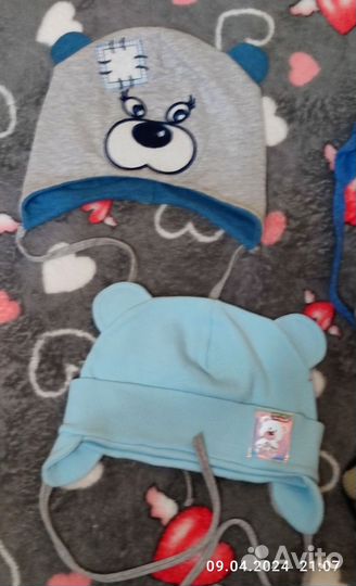 Шапочка для мальчика 50-52см,от 1-2 лет