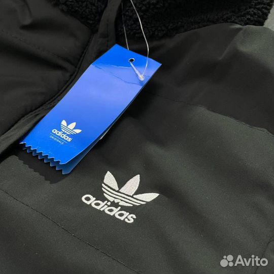 Двухстороння куртка adidas барашек новый хит 2023