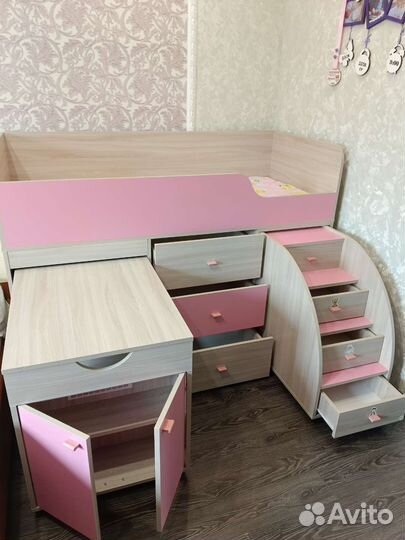 Детская кровать чердак бу с матрасом