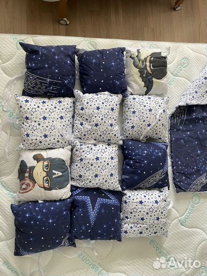 Бортики в детскую кроватку 2 комплекта + 2 одеяла