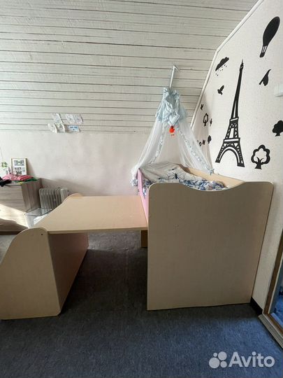 Кровать чердак со столом