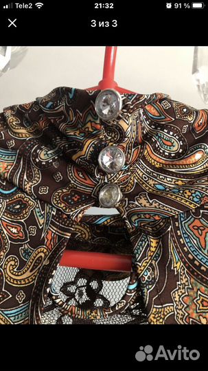 Платье трикотажное и шифоновое р.46