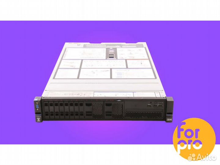 Сервер IBM X3650 M5 8SFF 2xE5-2673v3 96GB, M5210