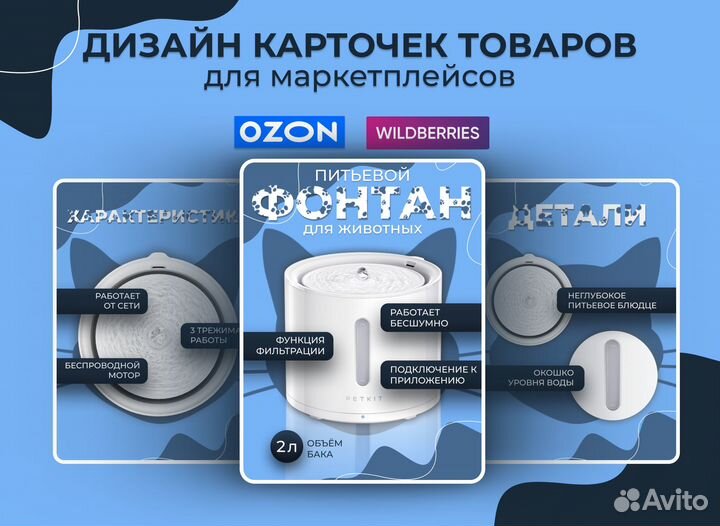 Дизайн карточек / Инфографика для маркетплейсов