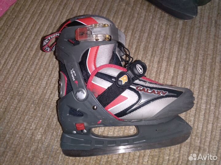 Коньки ледовые детские раздвижные. Размер 32-35