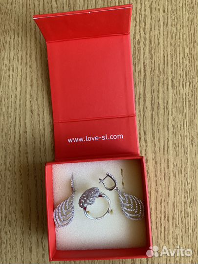 Комплект серьги и кольцо