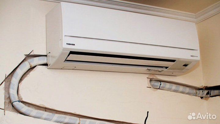 Закладка трассы для сплит системы в стену