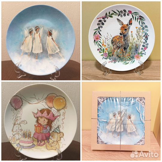 Тарелка декоративная декупаж