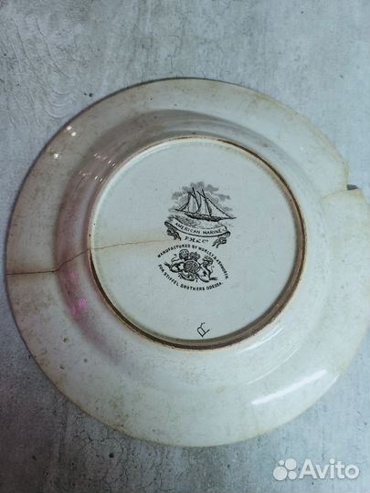Тарелка фарфор корабль парусник. American Marine
