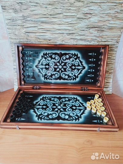 Нарды ручной работы из липы, резные