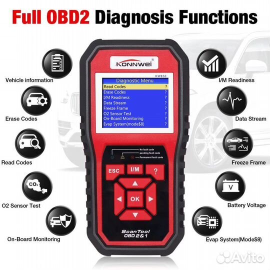 Автосканер Konnwei kw850