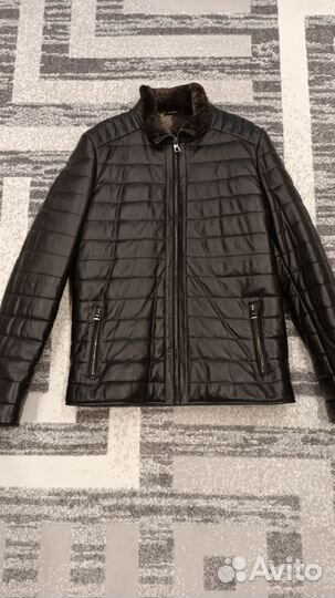 Кожаная куртка мужская 48 50