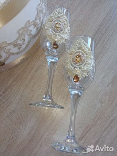 Свадебный набор. Казна + фужеры