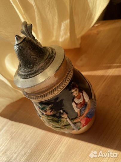 Керамическая пивная кружка с крышкой