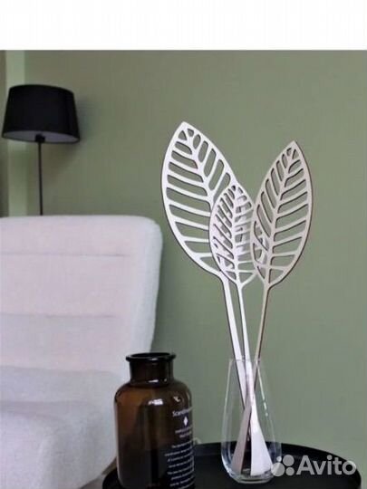 Декоративные листья, декор из дерева