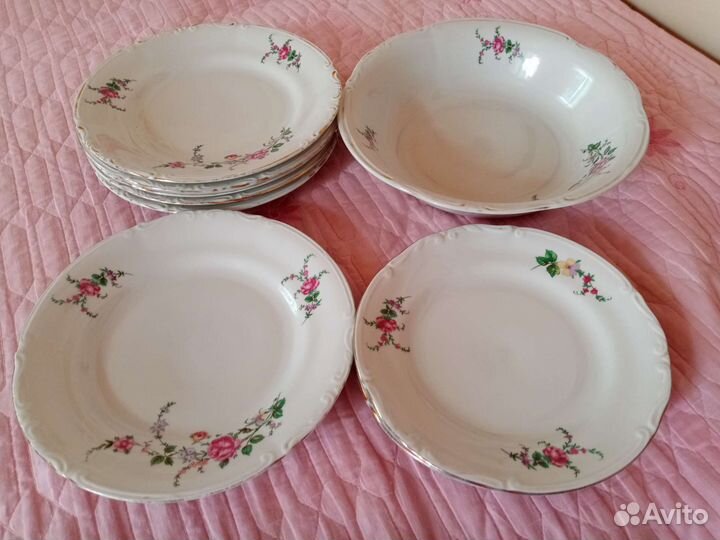 Фарфор Chodziez Польша /СССР Тарелки +Салатник