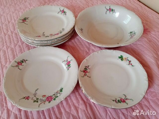 Фарфор Chodziez Польша /СССР Тарелки +Салатник