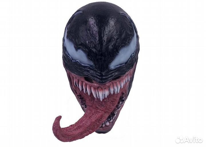 Маска Веном, черный, красный латекс, размер взросл