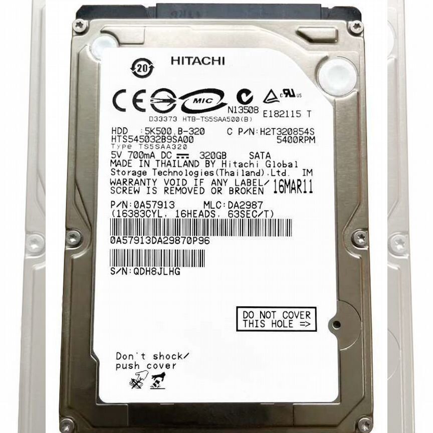 [H2T320854S] Жесткий Диск Hitachi 320gb Sata2 2,5" H2t320854s
