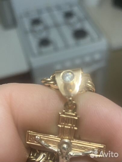 Золотая цепь 585 с крестом