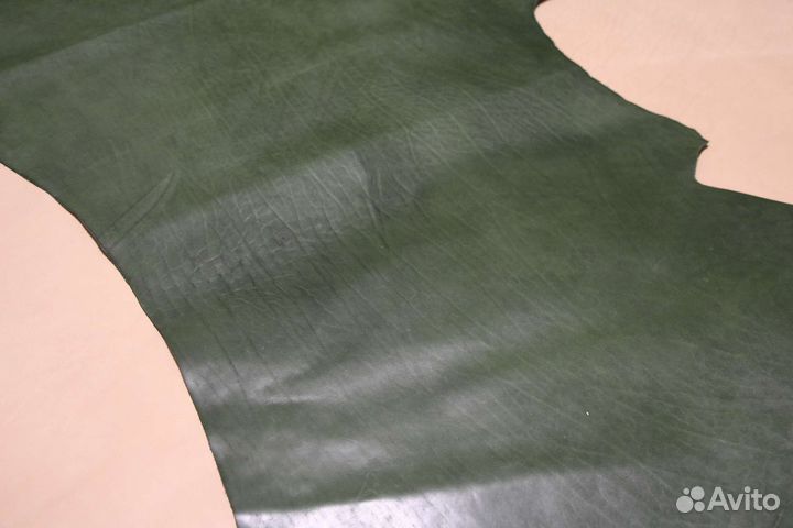 Натуральная кожа Гранж. Зеленый. 1,2-1,4 мм