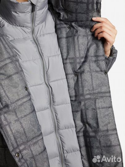 Новый пуховик 48 50 серый женский влагозащитный
