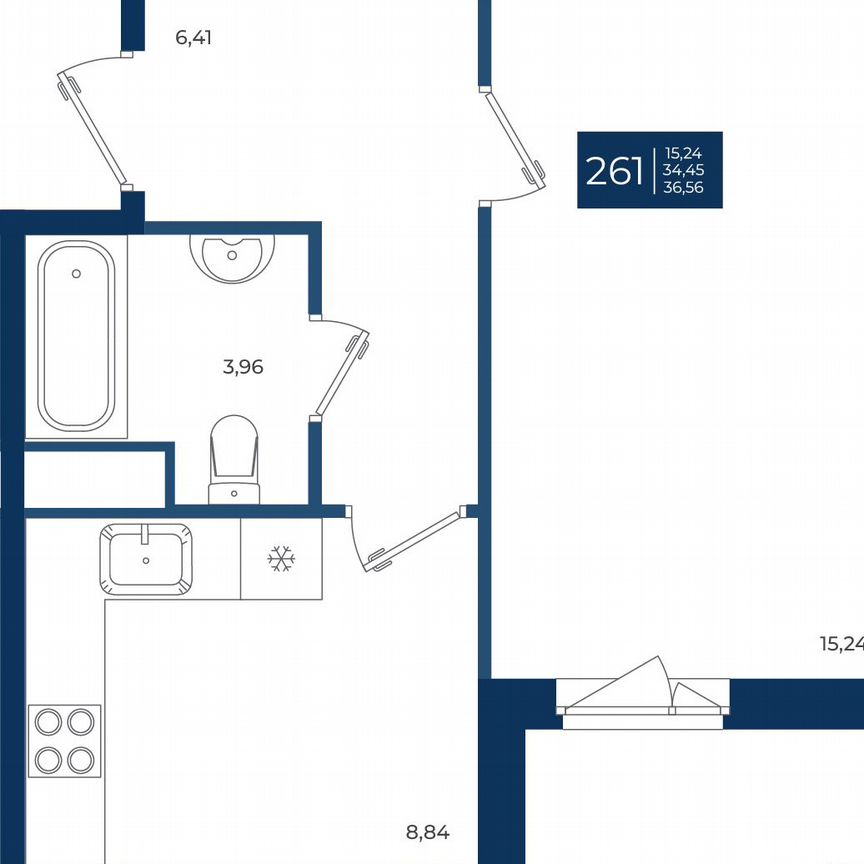 1-к. квартира, 36,6 м², 6/12 эт.