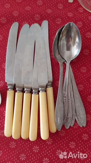 Ложки, ножи, мельхиор, сталь. СССР