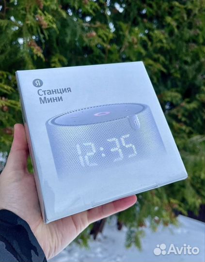 Яндекс станция мини с часами, черная