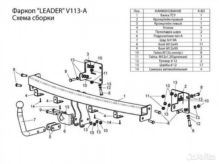 Фаркоп установка тсу Volkswagen Caddy III Restylin