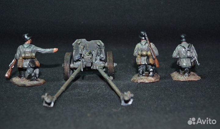 Солдатики. олово. расчёт германской пушки PAK-36