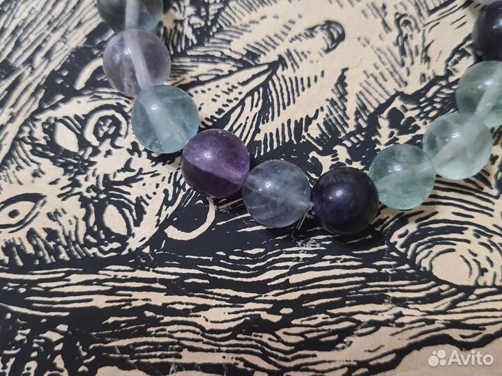 Браслет из натурального флюорита, 10 мм