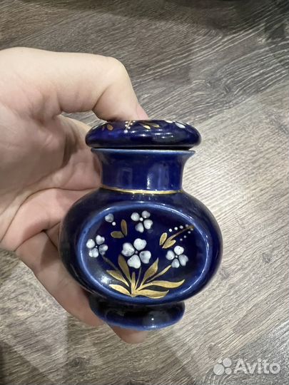 Чайница винтажная с ручной росписью СССР