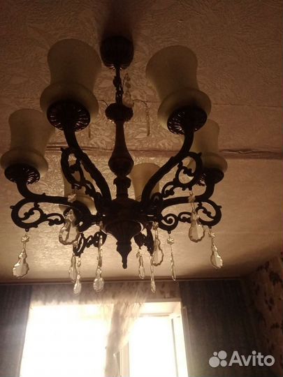 Люстра винтажная, бронза