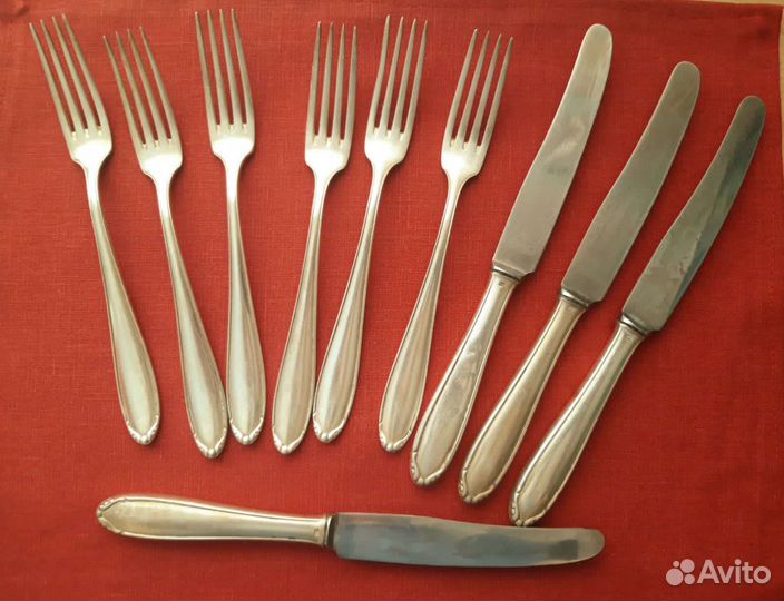 Старинные столовые приборы посеребрение