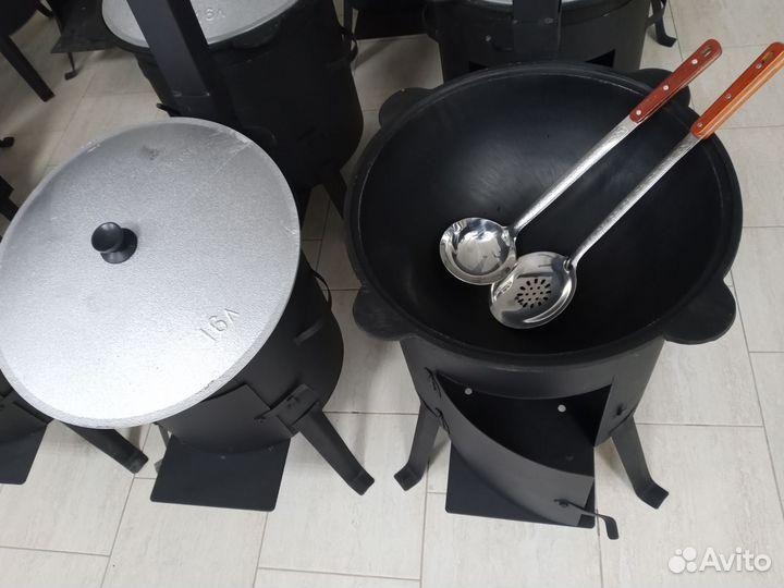 Казан 16л + печь с дымоходом