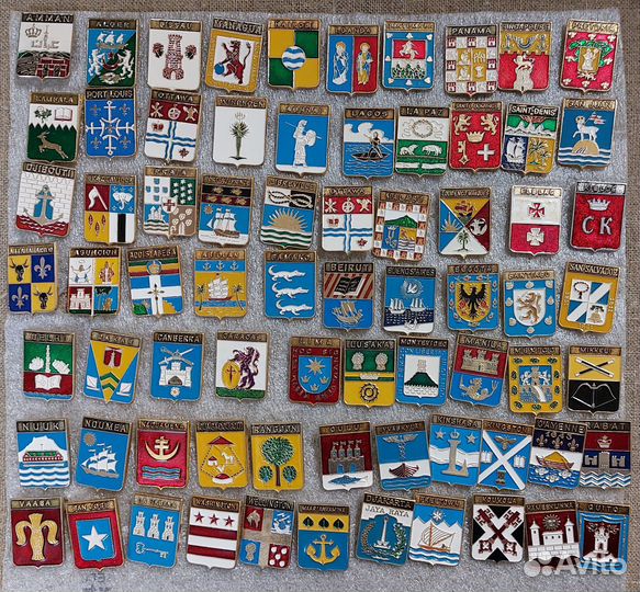 Значки Гербы Столицы Стран Мира Клеймо - Точка