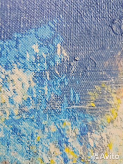 Картина постер на холсте цветные деревья 60x100 см