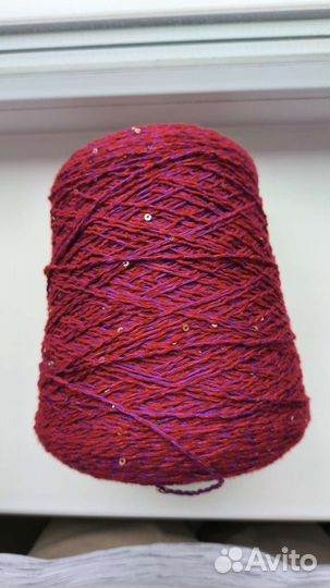 Пряжа для вязания кашемир с шелком и пайетками