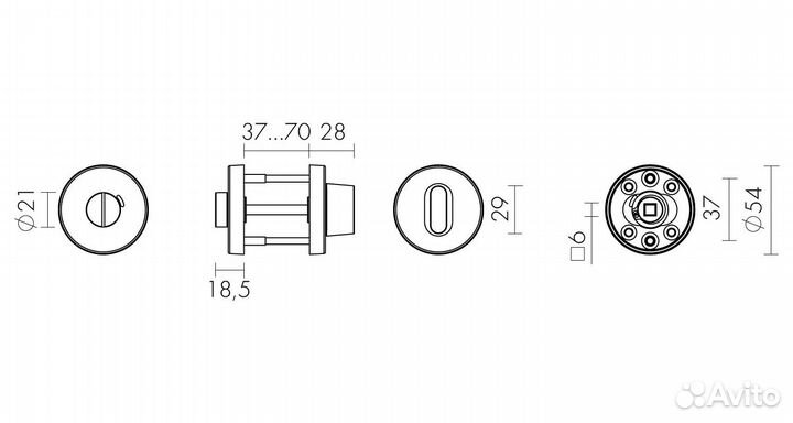 Завертка WC Fuaro BK6.R.DSS201-02 (DSS-02-BK6) (in