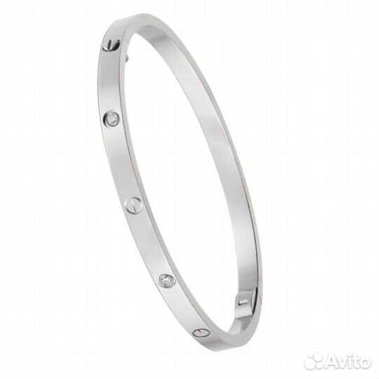 Браслет Cartier Love White Gold 6 Diamonds Small M