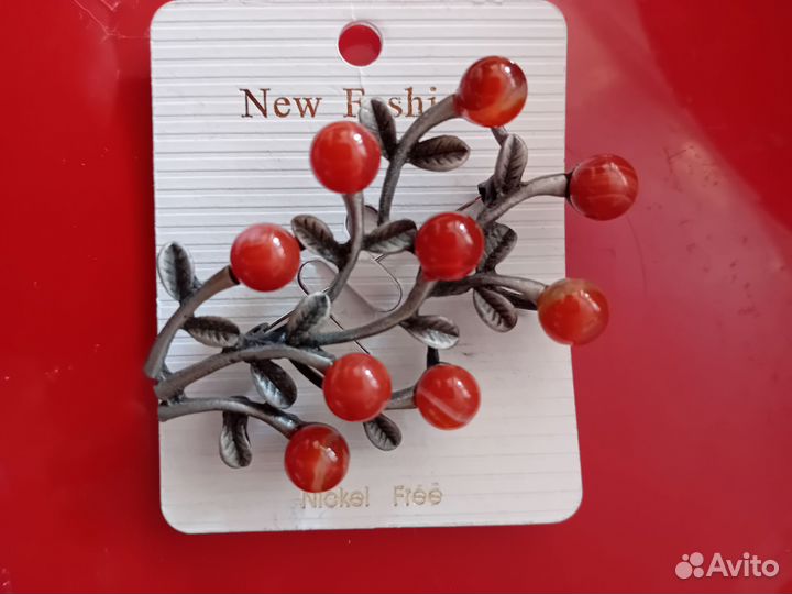 Брошь. Натуральный агат