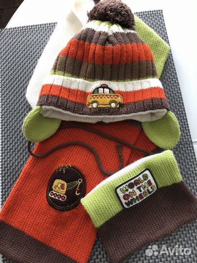 Шарф и шапка, р-р на 1-1,5 года
