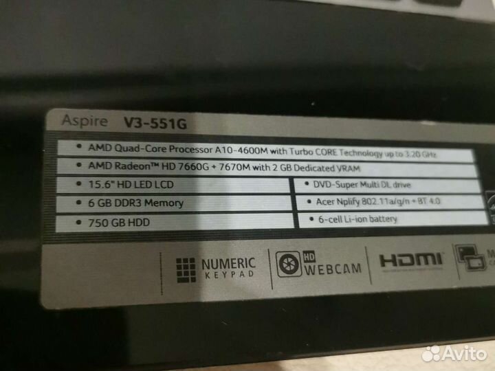 Acer v3 551g в разбор продажа по частям