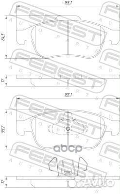 Колодки передние renault duster I/II 2401-captf