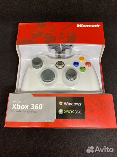 Геймпад xbox 360 (проводной) Черный / Белый