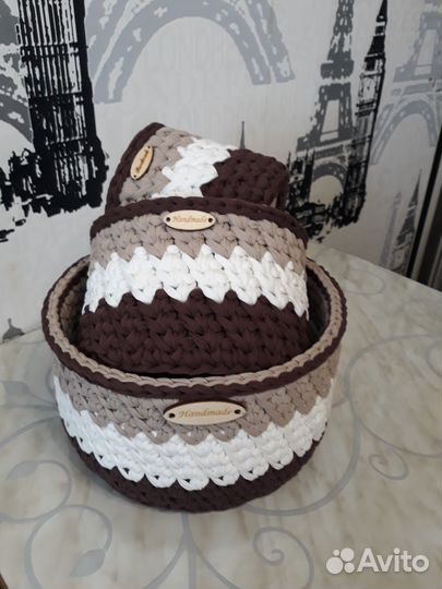 Корзины из трикотажной пряжи